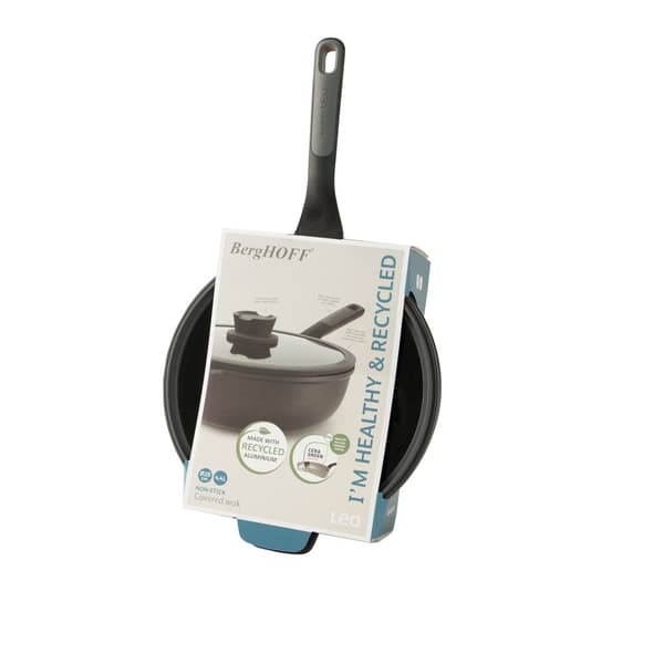 BergHOFF 28 cm Wok med Lg - Stone+ Serien med Induktionsbund og Glaslg med Si