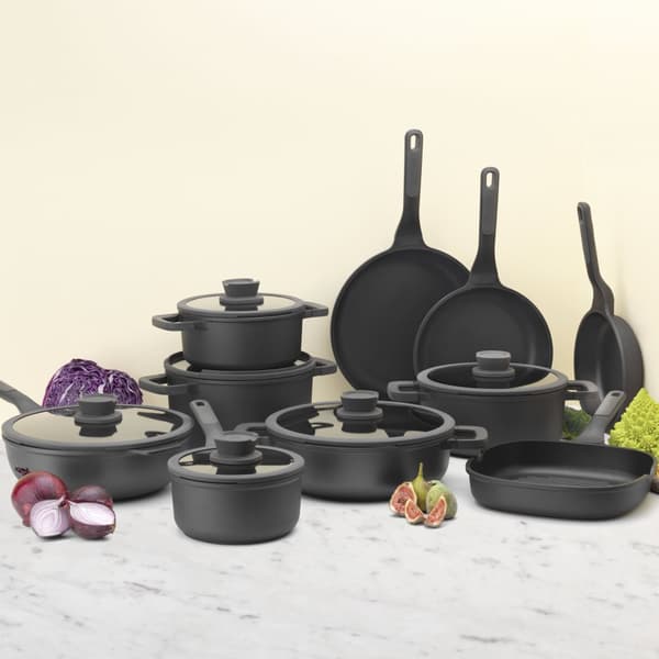 BergHOFF 28 cm Wok med Lg - Stone+ Serien med Induktionsbund og Glaslg med Si