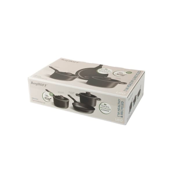 BergHOFF 5-delt Grydest - Uqonic Downdraft-serien med non-stick belgning og glaslg med si