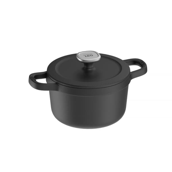 BergHOFF 20 cm Gryta med Lock - Grafitgrtt Gjutjrn med slock fr Lngsam Matlagning