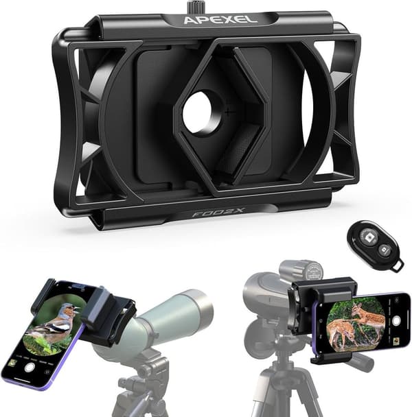 APEXEL Universell Mobiltelefon Mikroskopadapter med Fjernutløser og 360° Rotasjon
