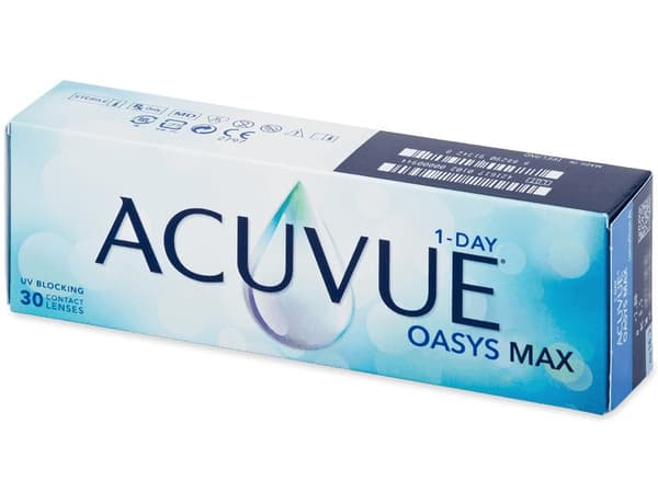 Acuvue Oasys Max 1-Day (30 linser)Styrka: -1.25, Baskurva: 9.00, Diameter: 14.30