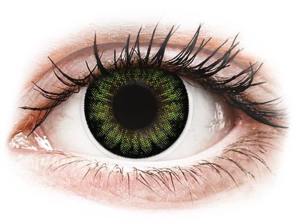 ColourVUE BigEyes Party Green - utan styrka (2 linser)Styrka: 0.00, Baskurva: 8.60, Diameter: 15.00