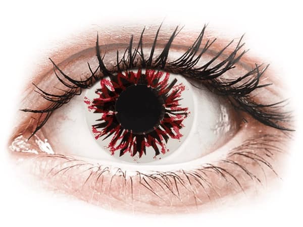 CRAZY LENS - Harlequin Black - Endags dioptrisk (2 linser)Styrka: -6.50, Baskurva: 8.60, Diameter: 14.20