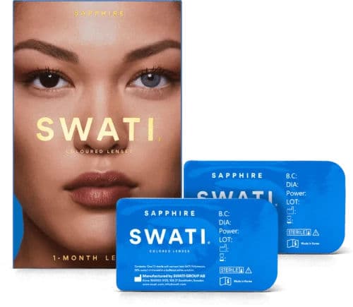 Swati® Värilliset 1 kuukauden linssit Safiiri 1 pari