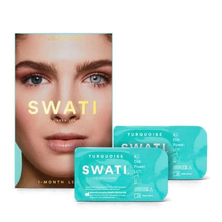 Swati® Värilliset 1-Kuukauden linssit Turkoosi 1 pari
