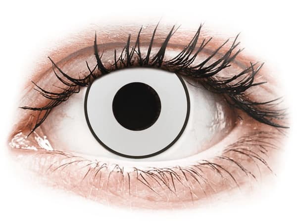 CRAZY LENS - White Black - Endags dioptrisk (2 linser)Styrka: -0.50, Baskurva: 8.60, Diameter: 14.20