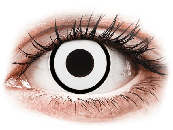 ColourVUE Crazy Lens - White Zombie - med styrka (2 linser)