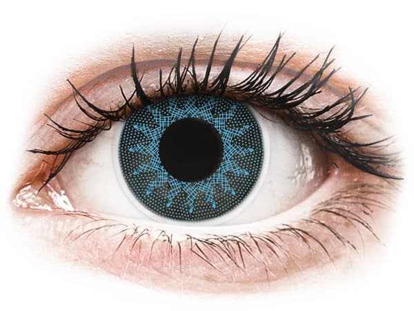 ColourVUE Crazy Lens - Solar Blue - med styrka (2 linser) -2.50