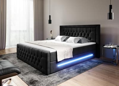 PRIMA SÄNGPAKET MED LED 180 SVART
