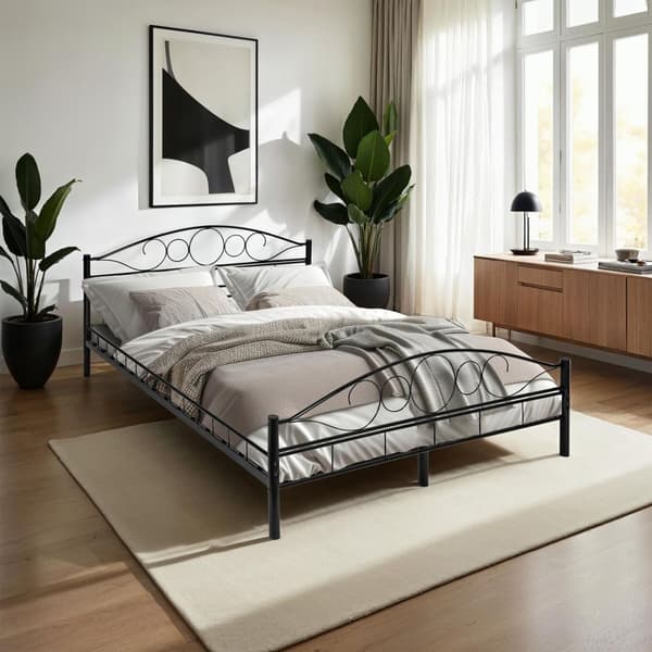 Sengeramme med lamelbund, Klassisk - 200 x 140 cm,sort/sort