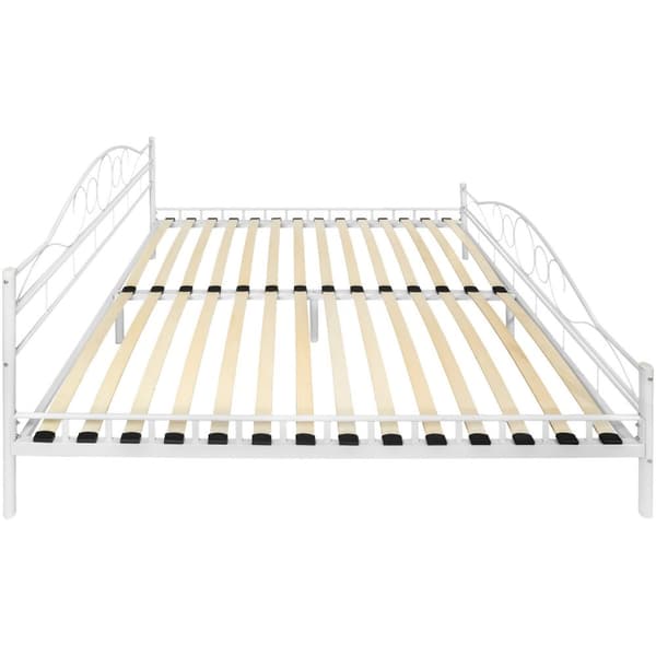 Sengeramme med lamelbund, Klassisk - 200 x 180 cm,hvid/hvid
