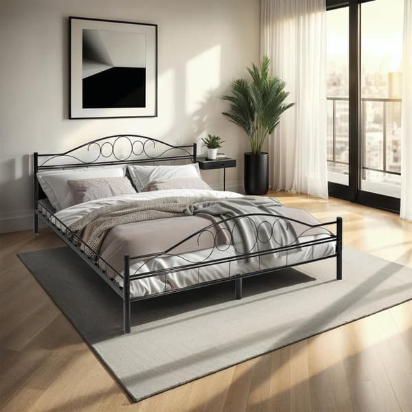 Sengeramme med lamelbund, Klassisk - 200 x 180 cm,sort/sort