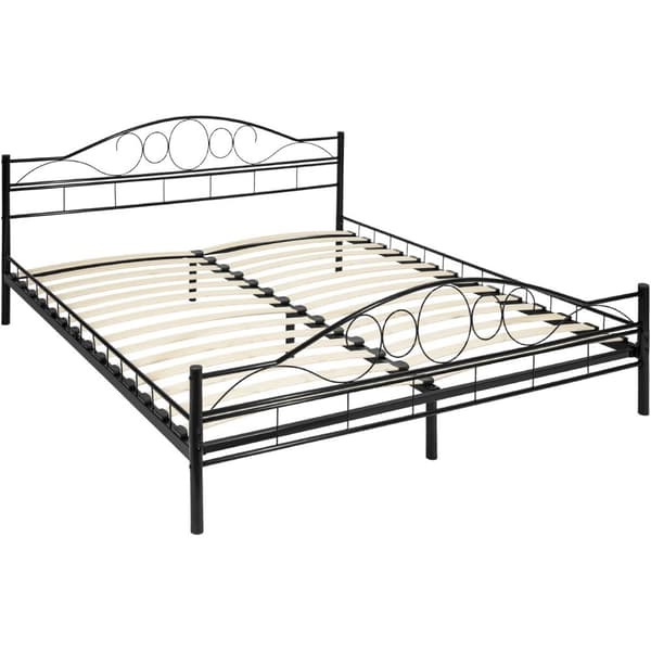 Sengeramme med lamelbund, Klassisk - 200 x 180 cm,sort/sort