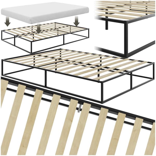 Sängram Kyoto i metall med ribbotten, 250 kg - 140 x 200 x 25,5 cm