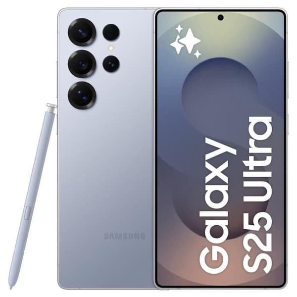 SAMSUNG Galaxy S25 Ultra AI Smartphone 256GB Titanium Blue Blå, Sølv