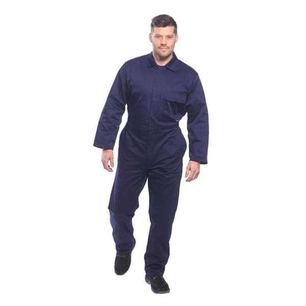 Arbetskombination - Ej specificerat - Blå - Bröstficka - 4 fickor - Elastisk midja