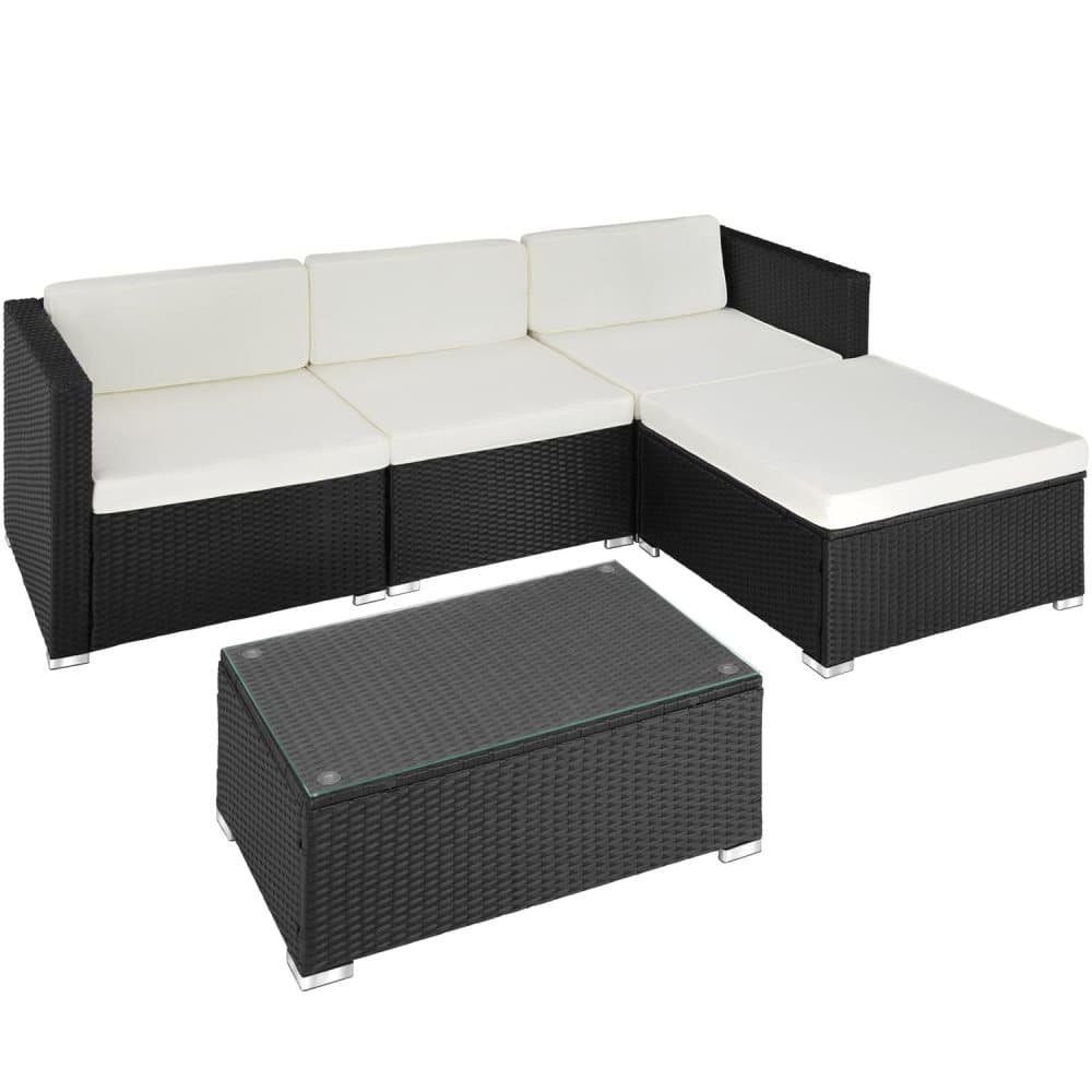 Rattan havesofa Firenze, variant 1 - sort