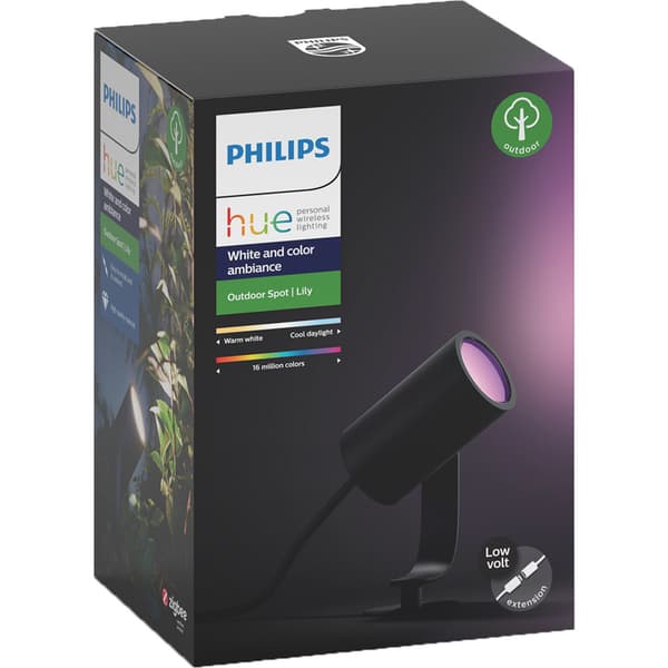 Philips Hue WCA Lily Hagebelysning 1x8W Sort Utvidelse