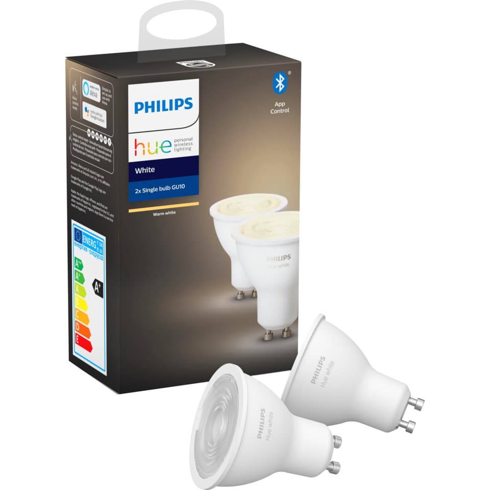 Philips Hue W GU10 Lyskilde 6W 2pk