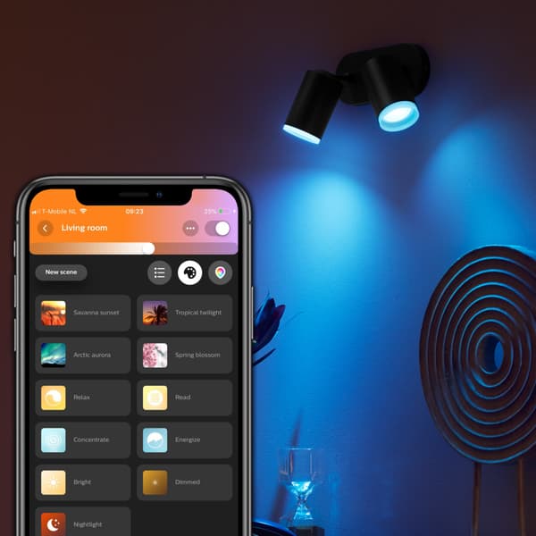 Philips Hue WCA Fugato Dobbel Spotlight 5.7W Sort