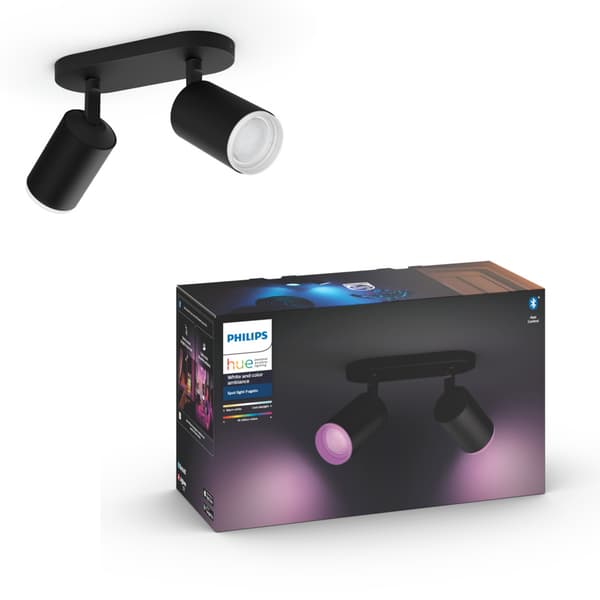 Philips Hue WCA Fugato Dobbel Spotlight 5.7W Sort