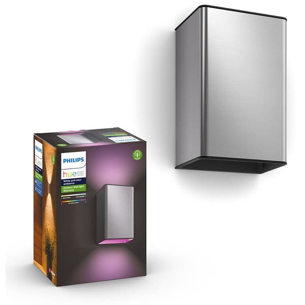 Philips Hue WCA Resonate Vegglampe 2x8W Rustfritt stål