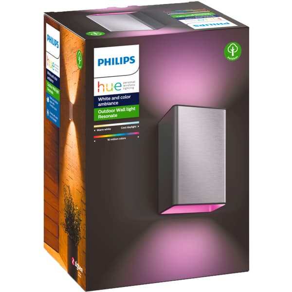 Philips Hue WCA Resonate Vegglampe 2x8W Rustfritt stål