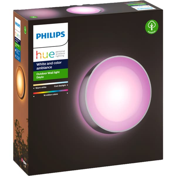 Philips Hue WCA Daylo Vegglampe 1x15W Rustfritt stål