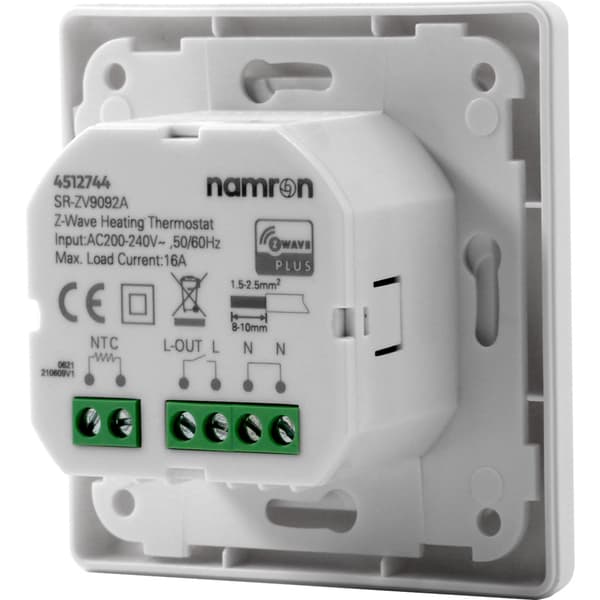 Namron Z-Wave Touch Termostat 16A Hvit