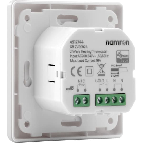 Namron Z-Wave Touch Termostat 16A Hvit