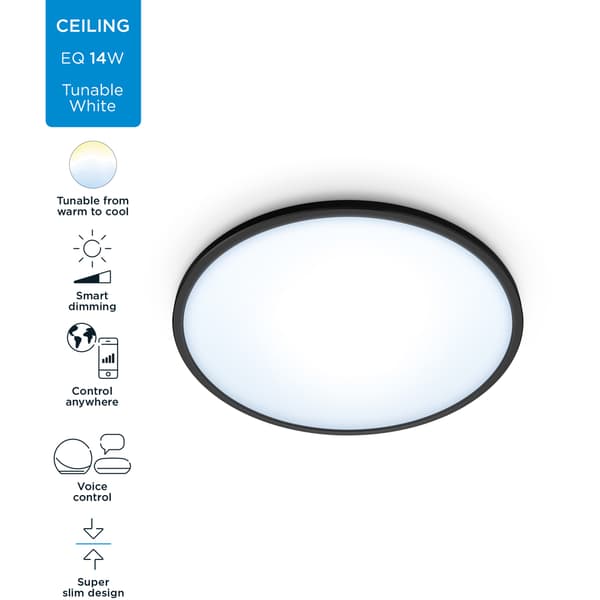 WiZ SuperSlim Plafond WA 14W Sort