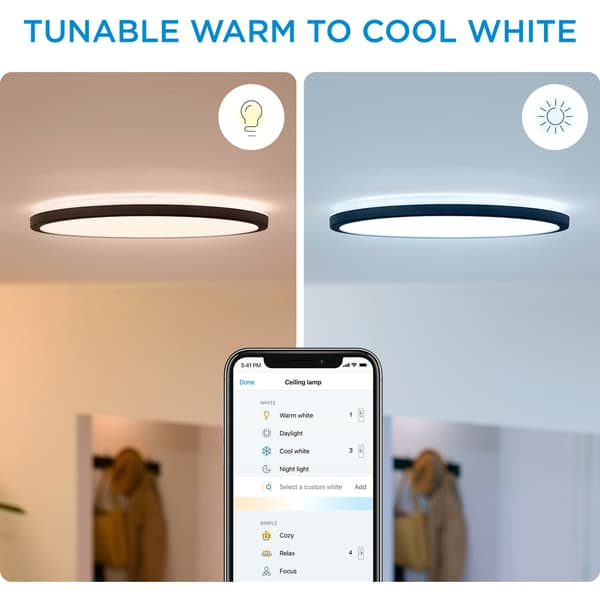 WiZ SuperSlim Plafond WA 14W Sort