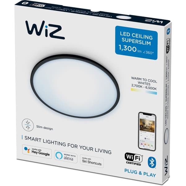 WiZ SuperSlim Plafond WA 14W Sort
