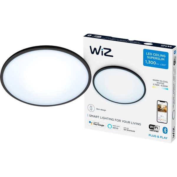 WiZ SuperSlim Plafond WA 14W Sort