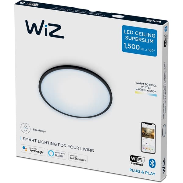 WiZ SuperSlim Plafond WA 16W Sort