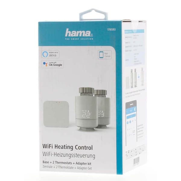 Hama WiFi Smart Elementtermostat 2-pack Central Styrning
