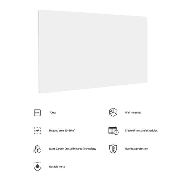 Hombli Smart Infraröd Värmare Metallpanel 700w Vit