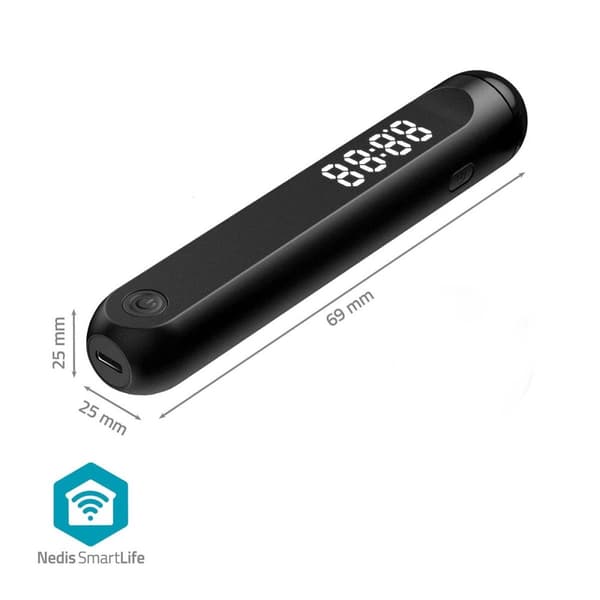 Nedis SmartLife Ulkoliikunta | Bluetooth® | Dual Hall sensor | LED-Näyttö | PVC | 3.00 m | Kiristysnyörilaukku / Langattomat pallot | Musta
