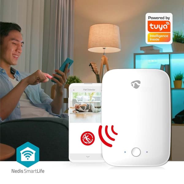 Nedis Falldetektor | Wi-Fi | Deteksjonsområde: 7 m | Effektivt synsfelt (horisontalt): ±45° | Effektivt synsfelt (vertikalt): ±45° | IP54 | Hvit