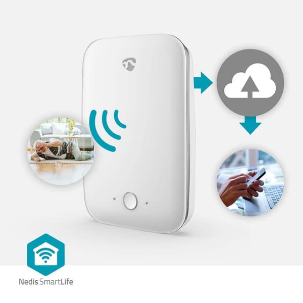 Nedis Falldetektor | Wi-Fi | Deteksjonsområde: 7 m | Effektivt synsfelt (horisontalt): ±45° | Effektivt synsfelt (vertikalt): ±45° | IP54 | Hvit