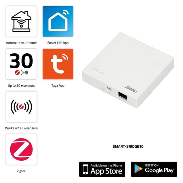 Alecto SMART-BRIDGE10 Liitäntäpiste Zigbee antureille verkkoon / internetiin