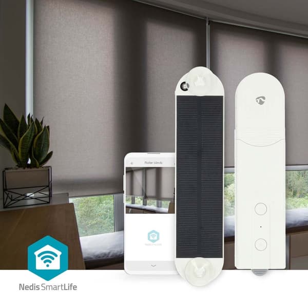 Nedis SmartLife Verho Robotti | Kaapelijärjestelmä | Kaihtimet / Paneeli-verhot / Rullaverhot | Solar Powered / Verkkovirtakäyttöinen | 2000 mAh | Blu