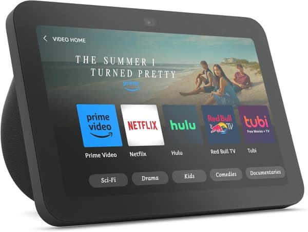 Amazon Echo Show 8 (3. generasjon) - Smart HD-berøringsskjerm med 3D-lyd, smarthus-hub og Alexa - Svart