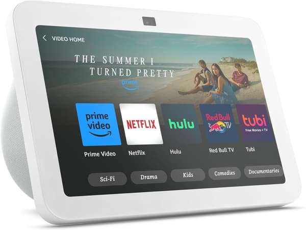 Amazon Echo Show 8 (3. generation) - Smart HD-berøringsskærm med 3D-lyd, smart home-hub og Alexa - Hvid