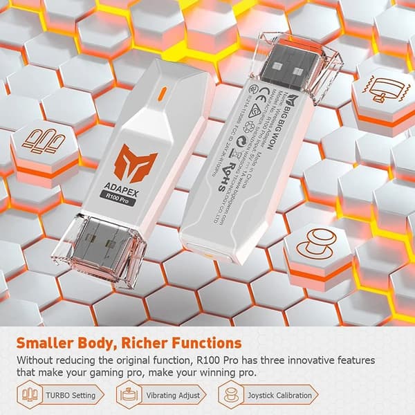 WON R100 Pro trådløs Bluetooth-adapter Gamepad Converter Game Controller-modtager til Nintendo Switch Windows 10 PC til PS4 PS5 til Xbox One Series XS
