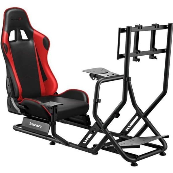 Simuleringscockpit HUZARO SPEED 6.0 Simracingchassi, Ergonomisk stol, Multi-plattforms-kompatibel