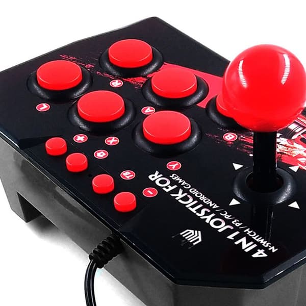 TD® 4-i-1 spelkontroll, trådbunden kampjoystick, tillbehör till datorspelskontroller