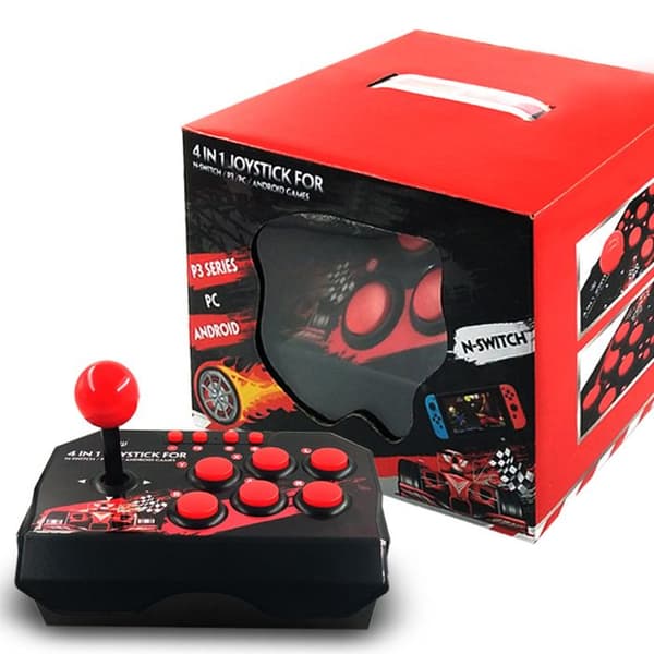 TD® 4-i-1 spelkontroll, trådbunden kampjoystick, tillbehör till datorspelskontroller