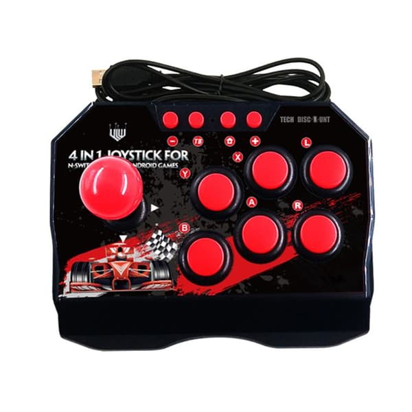 TD® 4-i-1 spelkontroll, trådbunden kampjoystick, tillbehör till datorspelskontroller